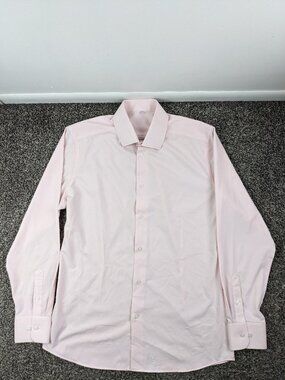 State & Liberty Shirt Performance L/S Button Pink Mens Large Athletic Fit